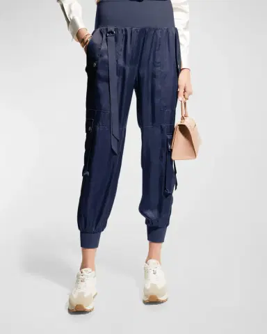 Cinq à Sept Harmony Satin Cargo Jogger Pants | Thumbnail 2 Cinq à Sept Harmony Satin Cargo Jogger Pants | Thumbnail 2