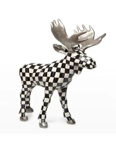MacKenzie-Childs 22.5" Courtly Check Standing Moose | Thumbnail 2 MacKenzie-Childs 22.5" Courtly Check Standing Moose | Thumbnail 2