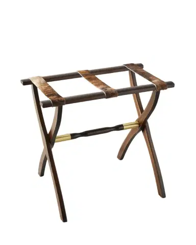 Gate House Furniture Wood Contour Leg Luggage Rack with Metal Accents | Thumbnail 1 Gate House Furniture Wood Contour Leg Luggage Rack with Metal Accents | Thumbnail 1