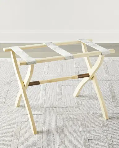 Gate House Furniture Wood Contour Leg Luggage Rack with Metal Accents | Thumbnail 3 Gate House Furniture Wood Contour Leg Luggage Rack with Metal Accents | Thumbnail 3