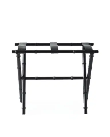 Gate House Furniture Bamboo Inspired Luggage Rack with Leather Straps | Thumbnail 4 Gate House Furniture Bamboo Inspired Luggage Rack with Leather Straps | Thumbnail 4