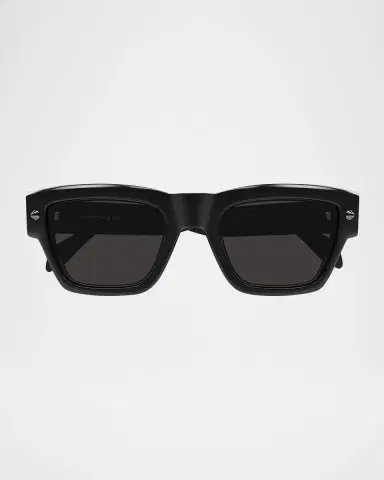 Alexander McQueen Men's Studded Acetate Rectangle Sunglasses | Thumbnail 3 Alexander McQueen Men's Studded Acetate Rectangle Sunglasses | Thumbnail 3