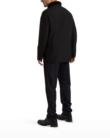 Brioni Men's Shearling Collar Field Jacket | Thumbnail 4 Brioni Men's Shearling Collar Field Jacket | Thumbnail 4