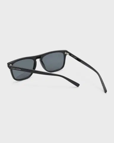 Saint Laurent Men's Slim Acetate Aviator Sunglasses with Logo | Thumbnail 2 Saint Laurent Men's Slim Acetate Aviator Sunglasses with Logo | Thumbnail 2