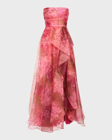 Theia Fahreta Strapless Floral-Print Ruffle Gown | Thumbnail 2 Theia Fahreta Strapless Floral-Print Ruffle Gown | Thumbnail 2