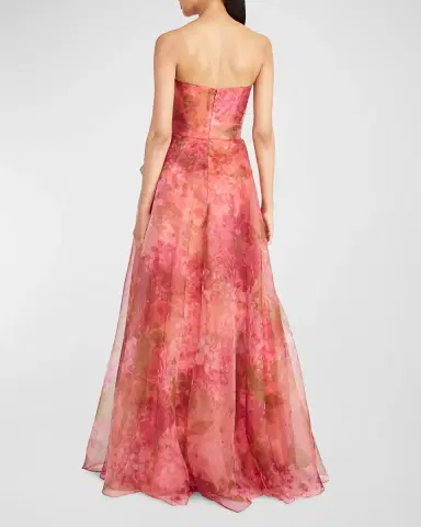 Theia Fahreta Strapless Floral-Print Ruffle Gown | Thumbnail 4 Theia Fahreta Strapless Floral-Print Ruffle Gown | Thumbnail 4