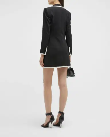 ALICE + OLIVIA Kyrie Piped Tuxedo Dress | Thumbnail 4 ALICE + OLIVIA Kyrie Piped Tuxedo Dress | Thumbnail 4