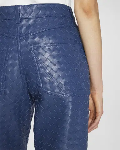 Bottega Veneta Intrecciato Woven Leather Straight Leg Trousers | Thumbnail 4 Bottega Veneta Intrecciato Woven Leather Straight Leg Trousers | Thumbnail 4