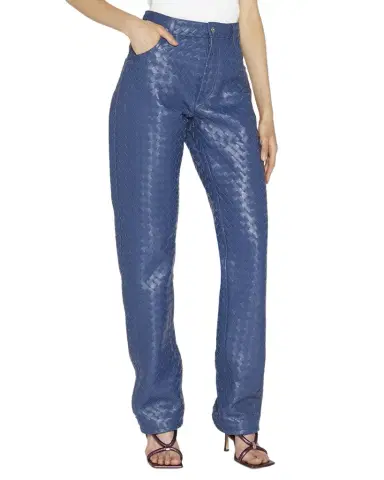 Bottega Veneta Intrecciato Woven Leather Straight Leg Trousers | Thumbnail 1 Bottega Veneta Intrecciato Woven Leather Straight Leg Trousers | Thumbnail 1
