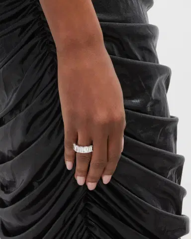 Neiman Marcus Lab Grown Diamonds Lab Grown Diamond 18K White Gold Emerald-Cut Ring, Size 6 | Thumbnail 2 Neiman Marcus Lab Grown Diamonds Lab Grown Diamond 18K White Gold Emerald-Cut Ring, Size 6 | Thumbnail 2