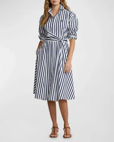 Polo Ralph Lauren Belted Wide-Stripe Cotton Shirtdress | Thumbnail 2 Polo Ralph Lauren Belted Wide-Stripe Cotton Shirtdress | Thumbnail 2
