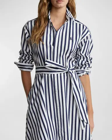 Polo Ralph Lauren Belted Wide-Stripe Cotton Shirtdress | Thumbnail 3 Polo Ralph Lauren Belted Wide-Stripe Cotton Shirtdress | Thumbnail 3