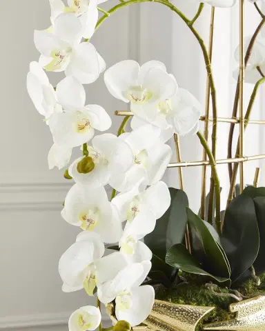 John-Richard Collection Moss Meadow Orchid 32" Faux Floral Arrangement in Aluminum Container | Thumbnail 2 John-Richard Collection Moss Meadow Orchid 32" Faux Floral Arrangement in Aluminum Container | Thumbnail 2