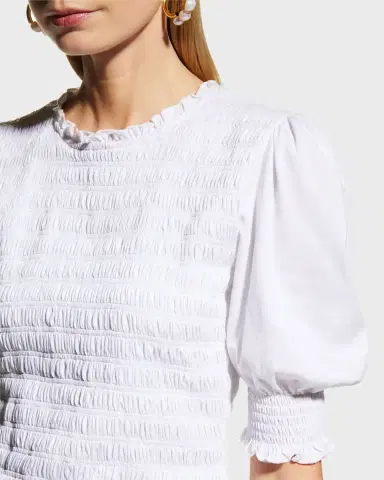 Veronica Beard Langston Smocked Top | Thumbnail 5 Veronica Beard Langston Smocked Top | Thumbnail 5