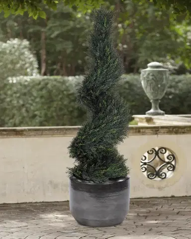 NDI Faux Cypress Spiral Topiary In A Pot, 51"T | Thumbnail 2 NDI Faux Cypress Spiral Topiary In A Pot, 51"T | Thumbnail 2