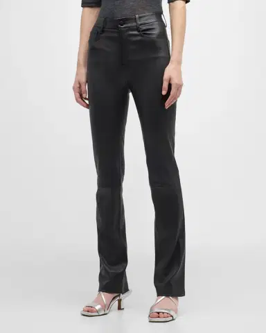Vince Bootcut Stretch Leather Pants | Thumbnail 4 Vince Bootcut Stretch Leather Pants | Thumbnail 4