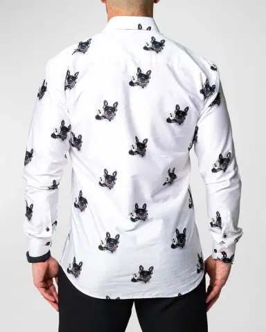 Maceoo Men's Fibonacci Dog Champagne Sport Shirt | Thumbnail 2 Maceoo Men's Fibonacci Dog Champagne Sport Shirt | Thumbnail 2
