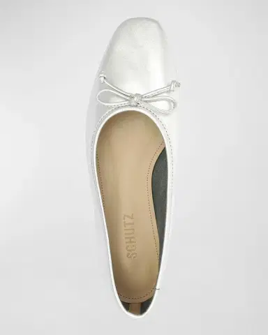 Schutz Arissa Metallic Bow Ballerina Flats | Thumbnail 4 Schutz Arissa Metallic Bow Ballerina Flats | Thumbnail 4