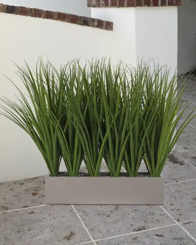 NDI Faux Grass In Grey Trough, 38"T | Thumbnail 2 NDI Faux Grass In Grey Trough, 38"T | Thumbnail 2