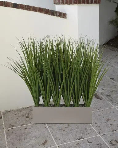 NDI Faux Grass In Grey Trough, 38"T | Thumbnail 1 NDI Faux Grass In Grey Trough, 38"T | Thumbnail 1