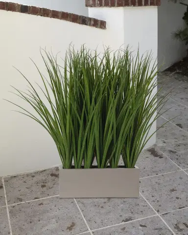 NDI Faux Grass In Grey Trough, 38"T | Thumbnail 1 NDI Faux Grass In Grey Trough, 38"T | Thumbnail 1