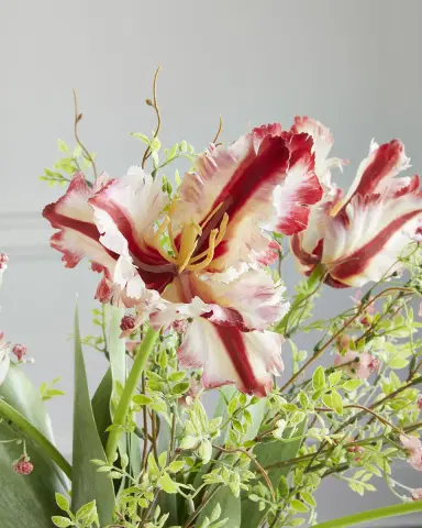 John-Richard Collection Raspberry Tulips Faux Floral Arrangement in Glass Vase - 22" | Thumbnail 2 John-Richard Collection Raspberry Tulips Faux Floral Arrangement in Glass Vase - 22" | Thumbnail 2