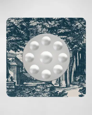 FORNASETTI Square Frame With Bubbles Mirror - Giardino Settecentesco Blue Ivory | Thumbnail 2 FORNASETTI Square Frame With Bubbles Mirror - Giardino Settecentesco Blue Ivory | Thumbnail 2