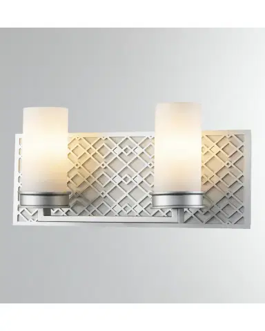 Lucas + McKearn Ziggy 2-Light Bath Bar Sconce, Lacquered Silver | Thumbnail 2 Lucas + McKearn Ziggy 2-Light Bath Bar Sconce, Lacquered Silver | Thumbnail 2