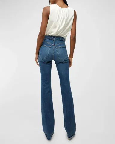 Veronica Beard Cameron Bootcut Raw Hem Jeans | Thumbnail 4 Veronica Beard Cameron Bootcut Raw Hem Jeans | Thumbnail 4