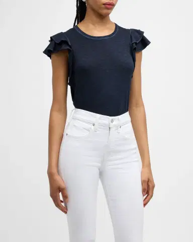 Veronica Beard Akeela Ruffle Sleeve Tee | Thumbnail 4 Veronica Beard Akeela Ruffle Sleeve Tee | Thumbnail 4