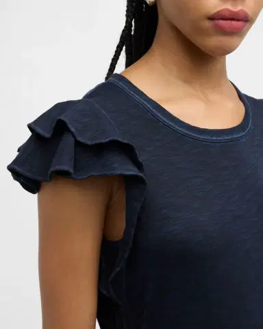Veronica Beard Akeela Ruffle Sleeve Tee | Thumbnail 5 Veronica Beard Akeela Ruffle Sleeve Tee | Thumbnail 5