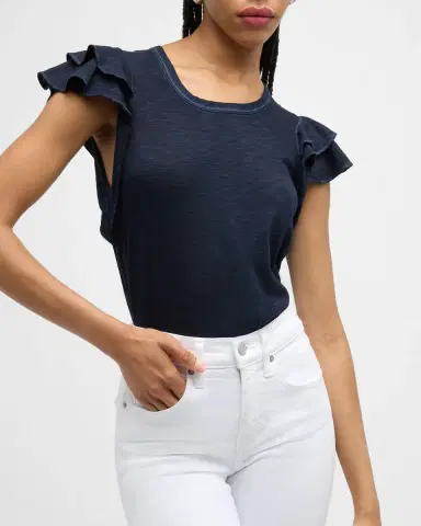 Veronica Beard Akeela Ruffle Sleeve Tee | Thumbnail 7 Veronica Beard Akeela Ruffle Sleeve Tee | Thumbnail 7