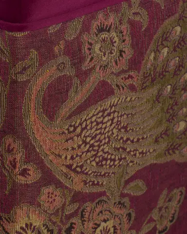 Haute House Jacquard Peacock Square Velvet Ottoman | Thumbnail 5 Haute House Jacquard Peacock Square Velvet Ottoman | Thumbnail 5