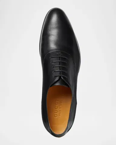 Gucci Men's Adel Double G Leather Oxfords | Thumbnail 3 Gucci Men's Adel Double G Leather Oxfords | Thumbnail 3