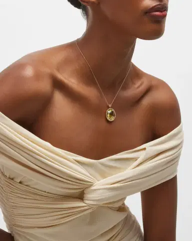 Lisa Nik Rocks 18K Rose Gold Lemon Quartz Diamond Halo and Heart Bail Pendant Necklace | Thumbnail 5 Lisa Nik Rocks 18K Rose Gold Lemon Quartz Diamond Halo and Heart Bail Pendant Necklace | Thumbnail 5