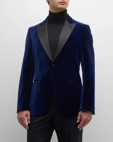 BOSS Men's Velvet Peak-Lapel Dinner Jacket | Thumbnail 4 BOSS Men's Velvet Peak-Lapel Dinner Jacket | Thumbnail 4