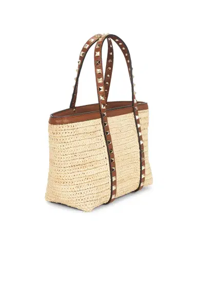 Valentino Garavani Crochet Raffia Rockstud Mini Tote Bag | Thumbnail 5 Valentino Garavani Crochet Raffia Rockstud Mini Tote Bag | Thumbnail 5
