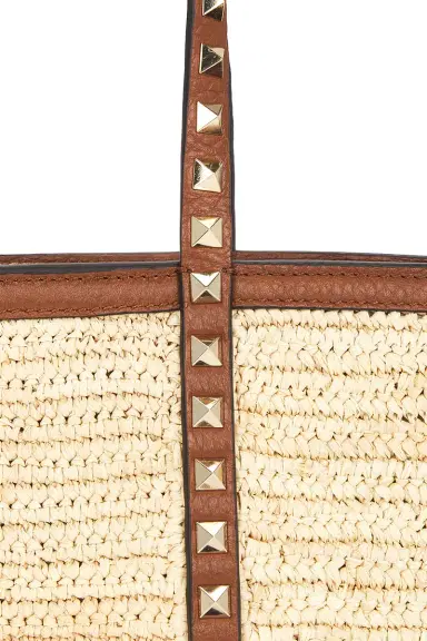 Valentino Garavani Crochet Raffia Rockstud Mini Tote Bag | Thumbnail 8 Valentino Garavani Crochet Raffia Rockstud Mini Tote Bag | Thumbnail 8