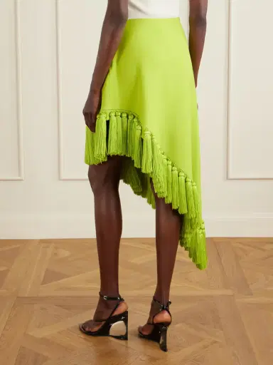 Alaïa Tassle Fringed Asymmetric Wool-gabardine Midi Skirt | Thumbnail 4 Alaïa Tassle Fringed Asymmetric Wool-gabardine Midi Skirt | Thumbnail 4