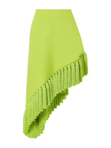 Alaïa Tassle Fringed Asymmetric Wool-gabardine Midi Skirt | Thumbnail 1 Alaïa Tassle Fringed Asymmetric Wool-gabardine Midi Skirt | Thumbnail 1