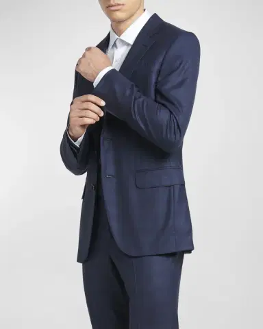 Zegna Men's Centoventimila Tonal Plaid Wool Suit | Thumbnail 4 Zegna Men's Centoventimila Tonal Plaid Wool Suit | Thumbnail 4
