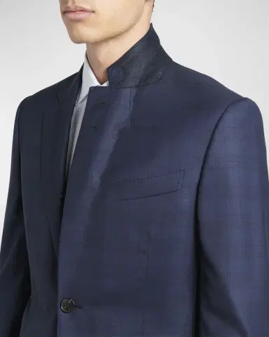 Zegna Men's Centoventimila Tonal Plaid Wool Suit | Thumbnail 8 Zegna Men's Centoventimila Tonal Plaid Wool Suit | Thumbnail 8