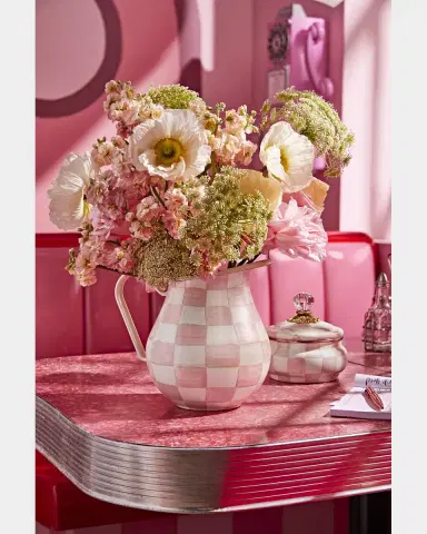 MacKenzie-Childs Rosy Check Enamel Pitcher | Thumbnail 2 MacKenzie-Childs Rosy Check Enamel Pitcher | Thumbnail 2
