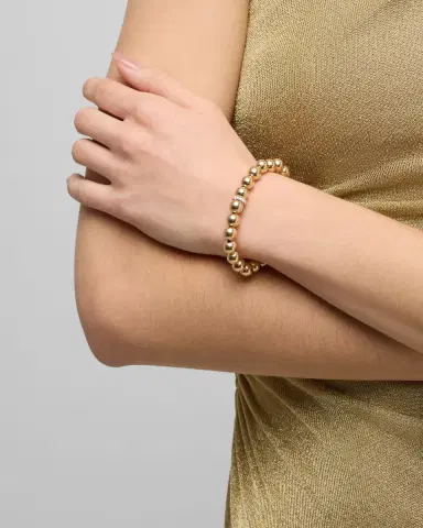 Sydney Evan 14k Yellow Gold Bead and Diamond Rondelle Bracelet | Thumbnail 2 Sydney Evan 14k Yellow Gold Bead and Diamond Rondelle Bracelet | Thumbnail 2