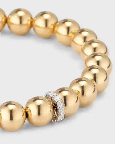 Sydney Evan 14k Yellow Gold Bead and Diamond Rondelle Bracelet | Thumbnail 3 Sydney Evan 14k Yellow Gold Bead and Diamond Rondelle Bracelet | Thumbnail 3