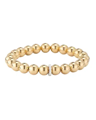Sydney Evan 14k Yellow Gold Bead and Diamond Rondelle Bracelet | Thumbnail 1 Sydney Evan 14k Yellow Gold Bead and Diamond Rondelle Bracelet | Thumbnail 1