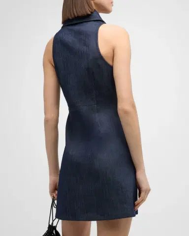 Cinq à Sept Mckenna Sleeveless Knotted Chambray Mini Dress | Thumbnail 7 Cinq à Sept Mckenna Sleeveless Knotted Chambray Mini Dress | Thumbnail 7