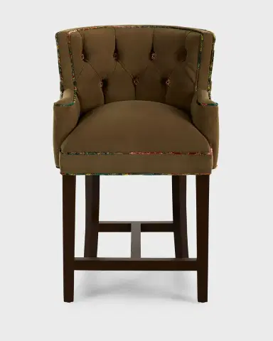 Haute House Peacock Tufted 27" Counter Stool | Thumbnail 2 Haute House Peacock Tufted 27" Counter Stool | Thumbnail 2