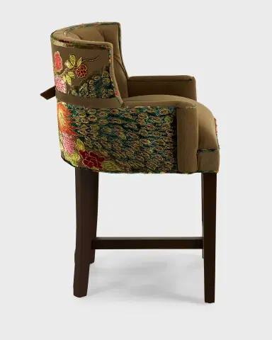 Haute House Peacock Tufted 27" Counter Stool | Thumbnail 3 Haute House Peacock Tufted 27" Counter Stool | Thumbnail 3