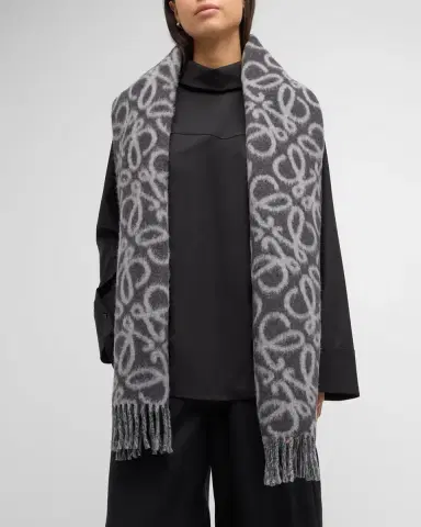 LOEWE Anagram Wool-Blend Scarf | Thumbnail 2 LOEWE Anagram Wool-Blend Scarf | Thumbnail 2